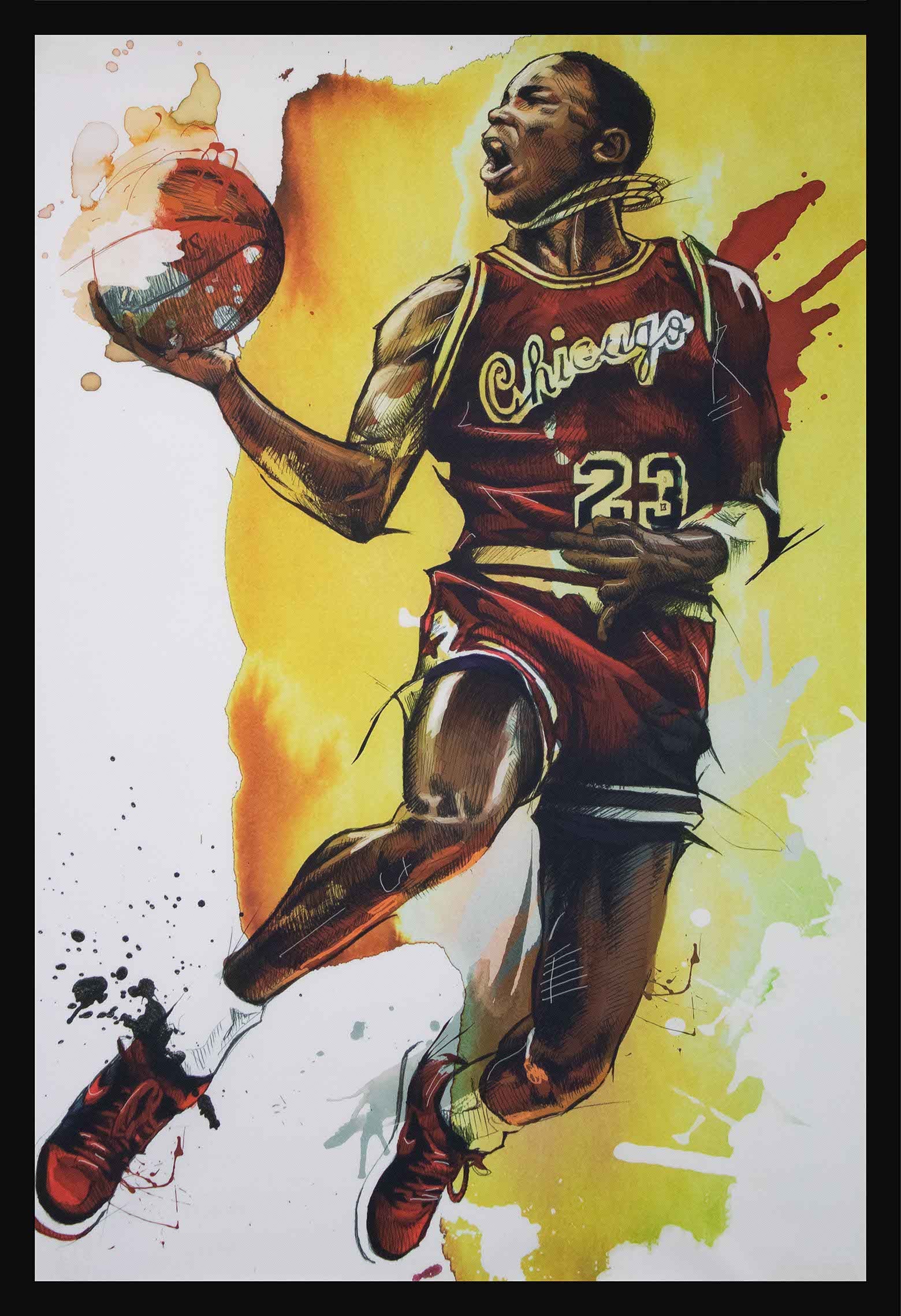 Michael Jordan Illustrated Poster