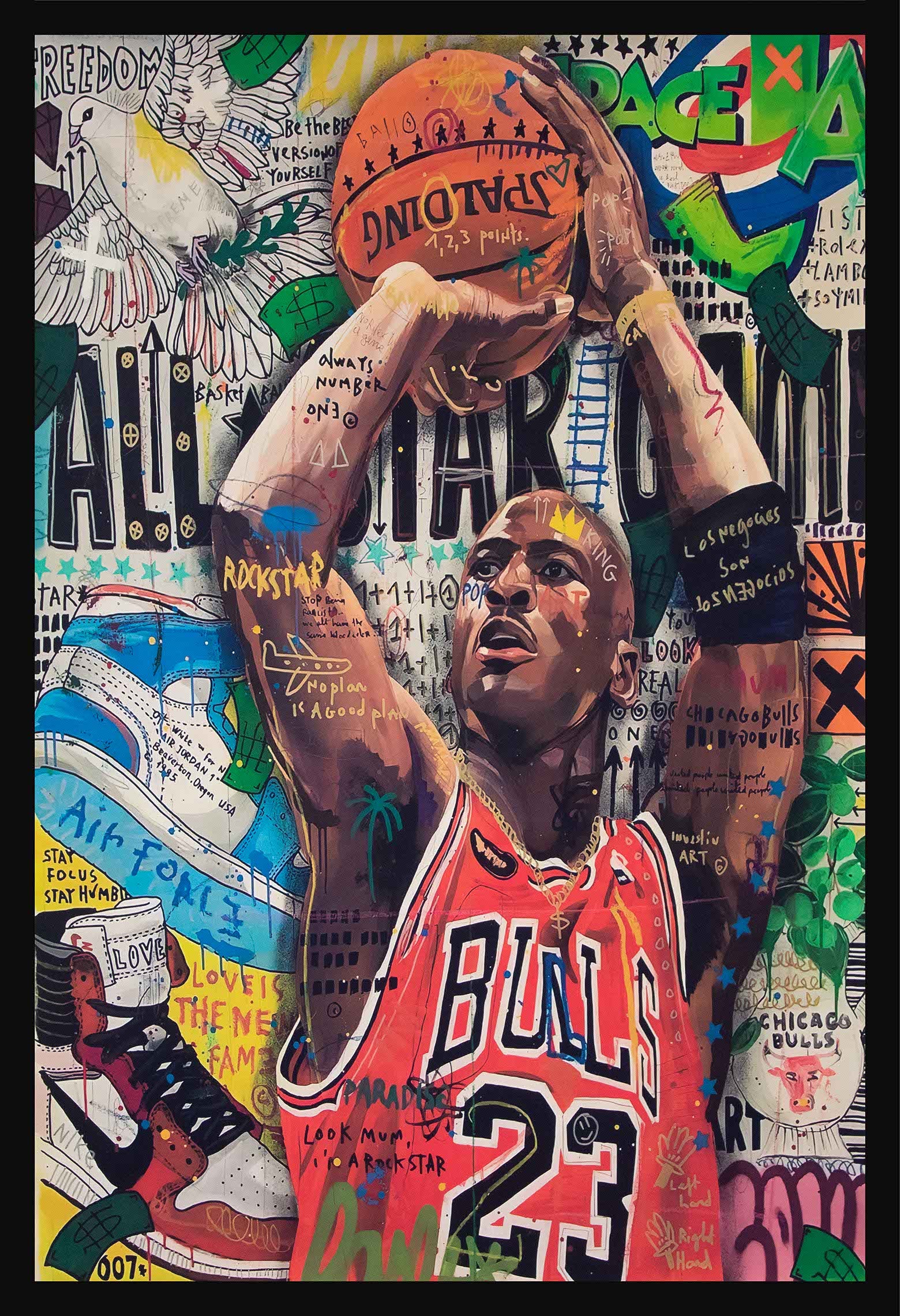 Michael Jordan Illustrated Poster